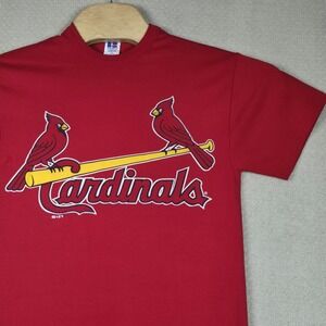 Vintage 90s St. Louis Cardinals T-Shirt Russell Athletic Small Red MLB Graphic T